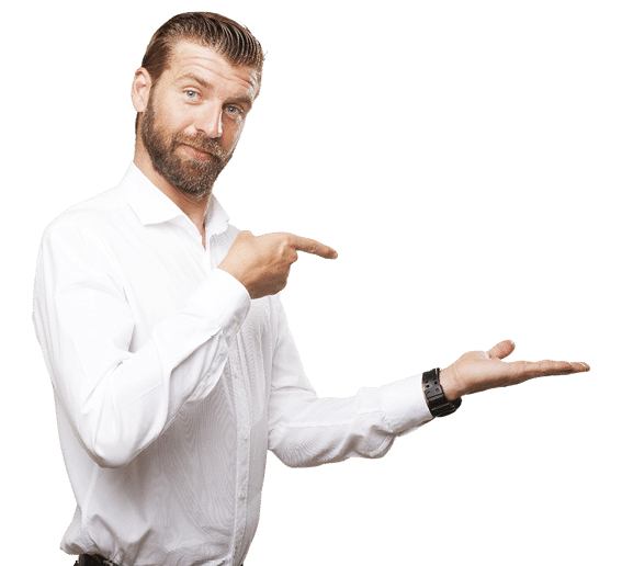 happy young man showing gesture