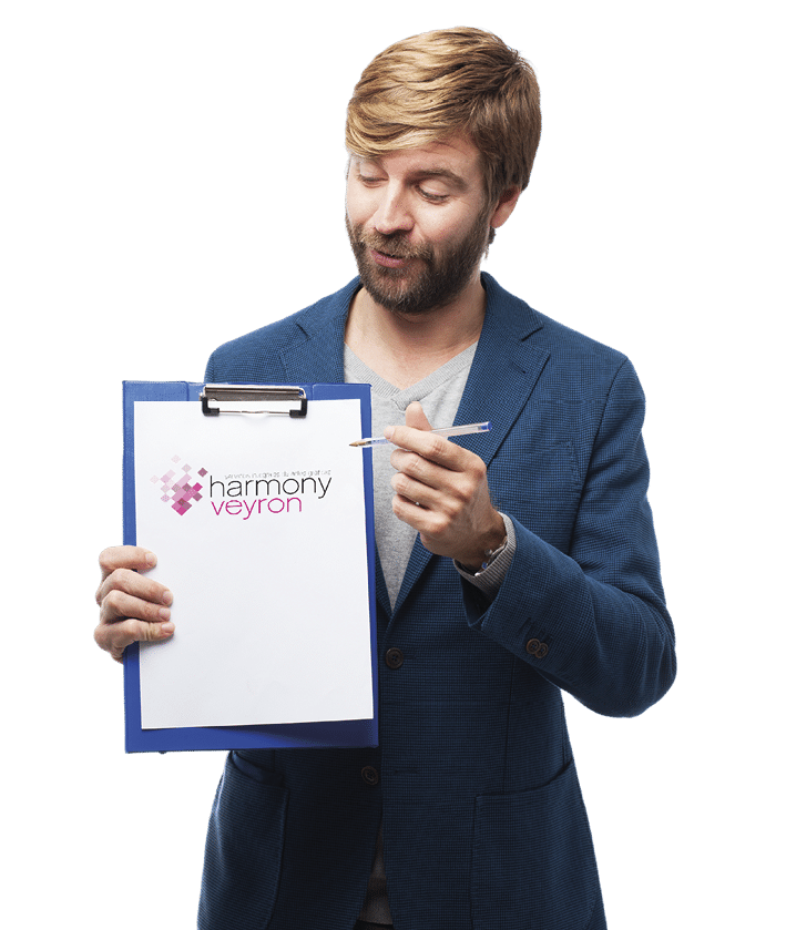 happy businessman with notebook